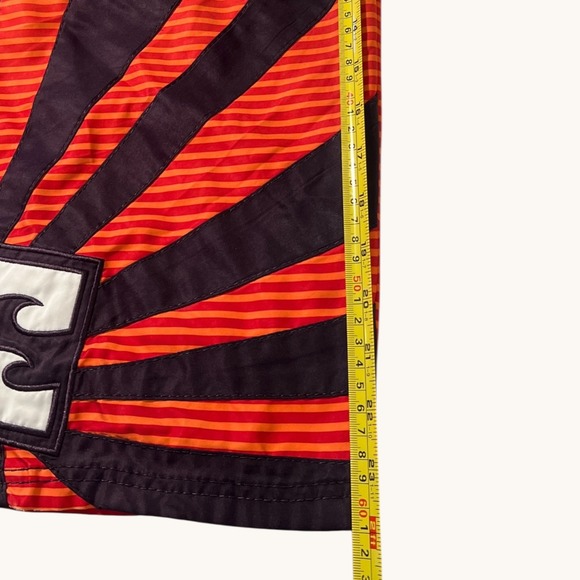 Billabong Rising Sun Board Shorts Mens XXL 42 44 Orange Black Y2K Surf - Picture 11 of 16